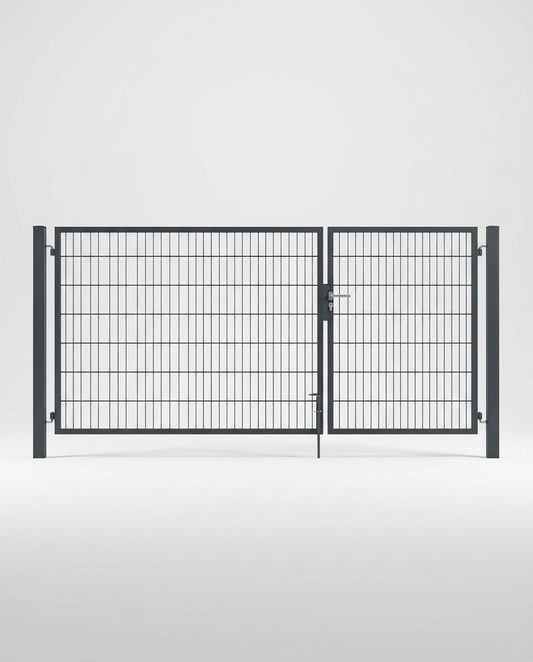 Doppeltor 2-flügelig asymmetrisch | Breite 300 cm | Doppelstab 6/5/6 mm