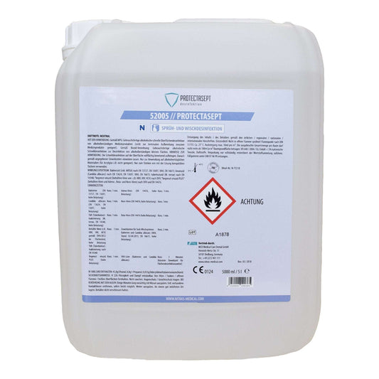Flächendesinfektion PROTECTASEPT SF: Schnelle und effektive Desinfektion 5 Liter Neutral - Shop DE 24/7NITRAS5 Liter KanisterNITRAS PROTECTASEPT SF, Sprüh - / Wischdesinfektion, neutral, 5.000 ml, Kanister - Shop DE 24/7NITRASNITRAS PROTECTASEPT SF, Sprüh - / Wischdesinfektion, neutral, 5.000 ml, Kanister