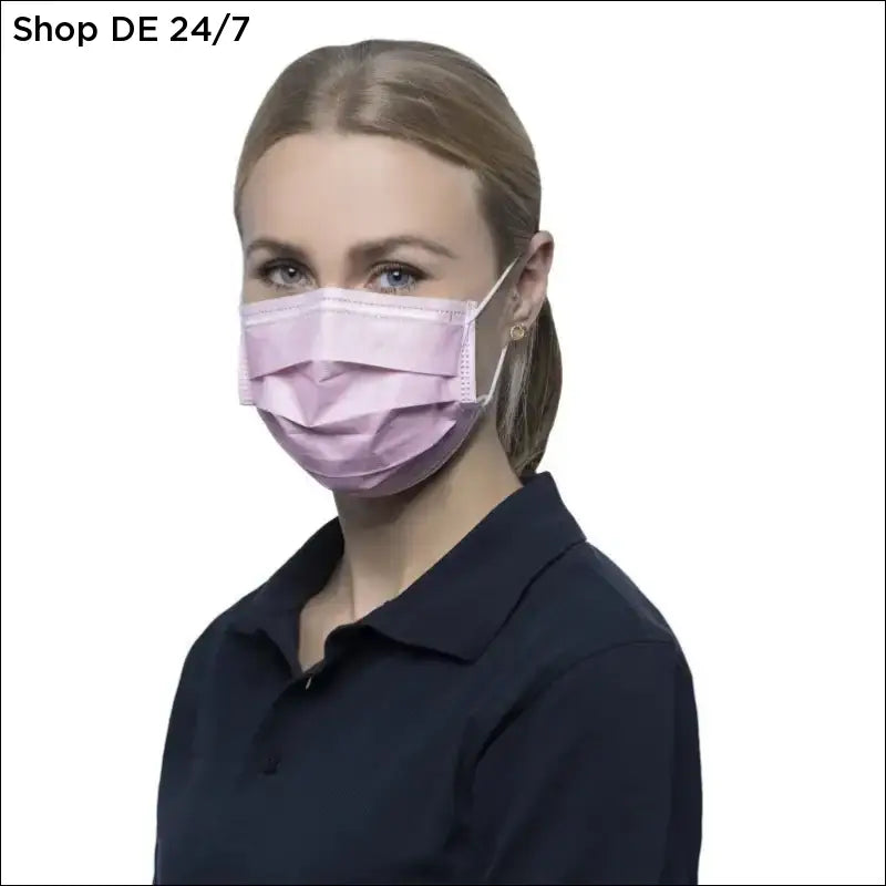 Gesichtsmasken 3-lagig rosa aus hochwertigem material nitras soft protect mit elastischen ohrenbändern