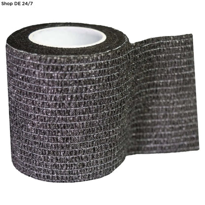 Schwarzes strukturiertes grip tape mit gewebter oberfläche und weißem kern ideal für tattoo supplier und grip tape tattoo