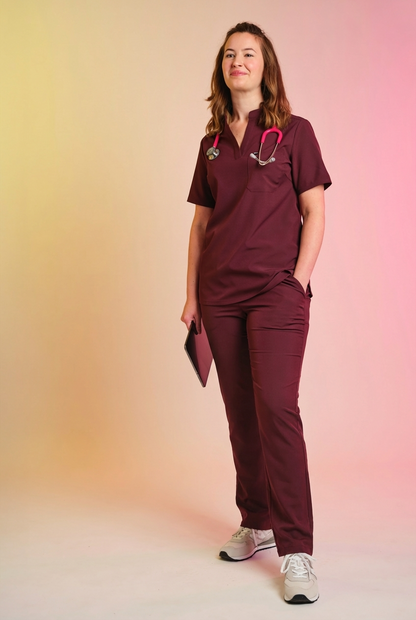 Active Scrub Top "Jackie" – Bordeaux