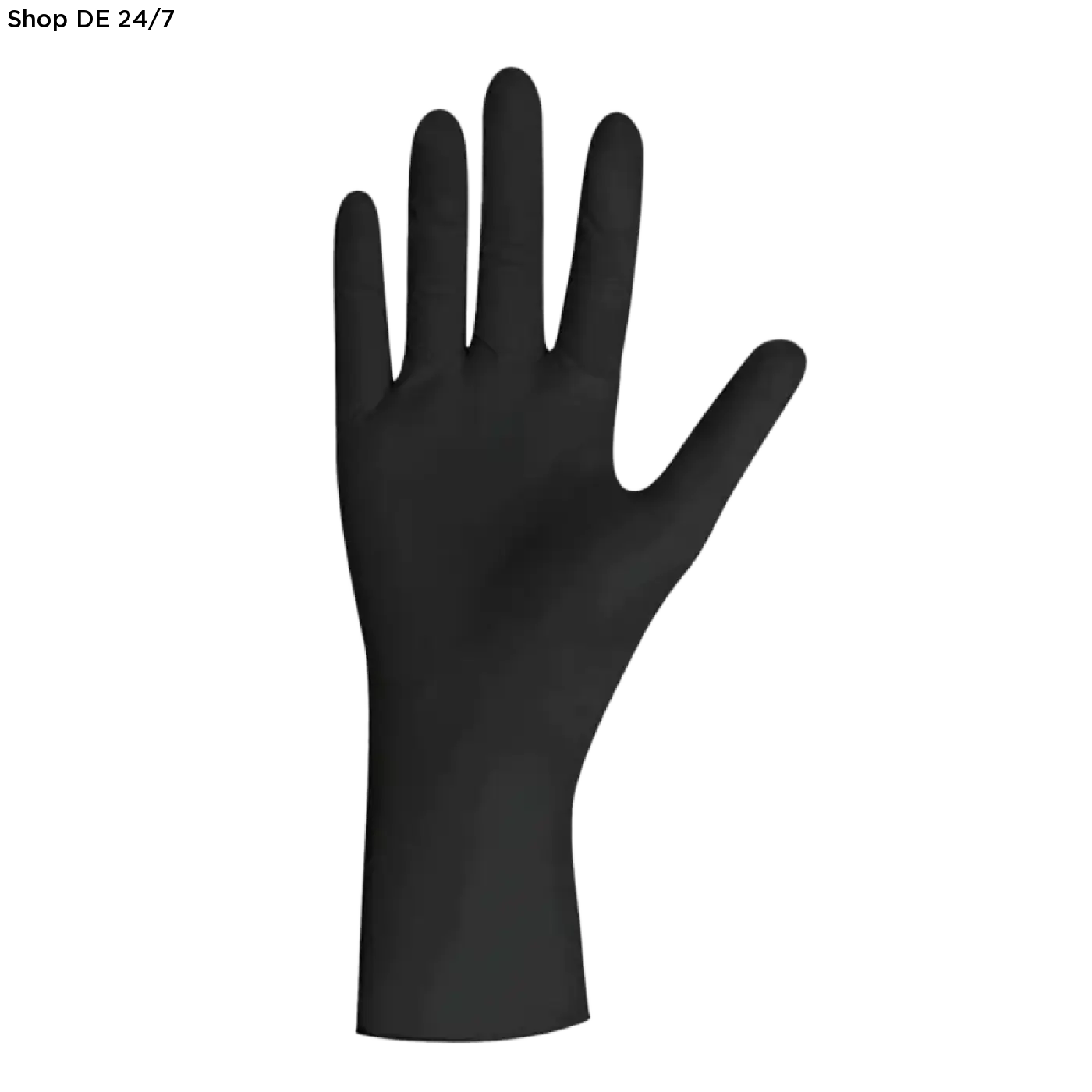 Schwarze latex einmalhandschuhe mit glatter glänzender oberfläche und natürlicher handform für flexiblen schutz