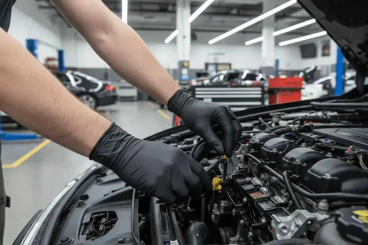 Select black 300 latex einmalhandschuhe schwarz für auto reparatur handschuhe kaufen hygienisch und robust