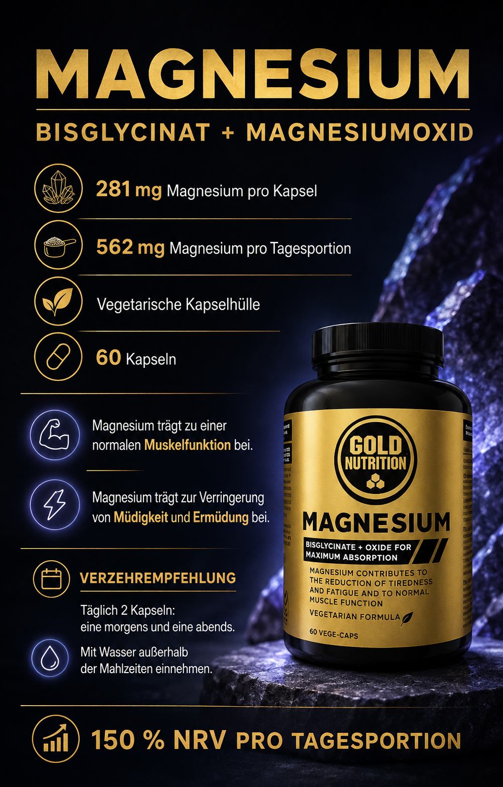 Magnesium 600mg - 60 CAPS