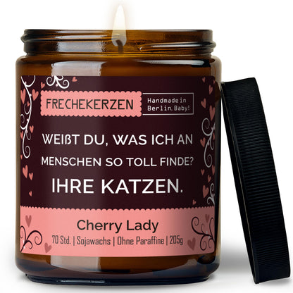 Lustige Duftkerze | weißt du, was ich an menschen so toll finde? ihre katzen.