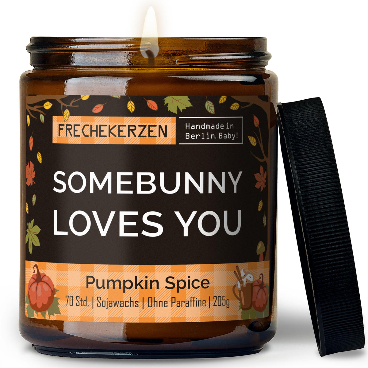 Kerze mit Spruch | somebunny loves you