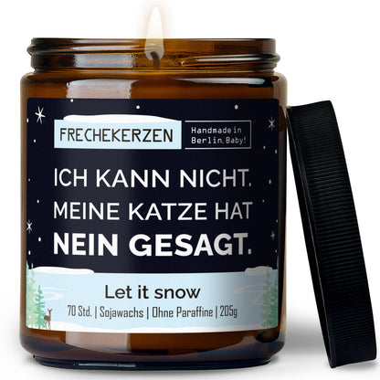 Kerze mit Spruch | ich kann nicht. meine katze hat nein gesagt.