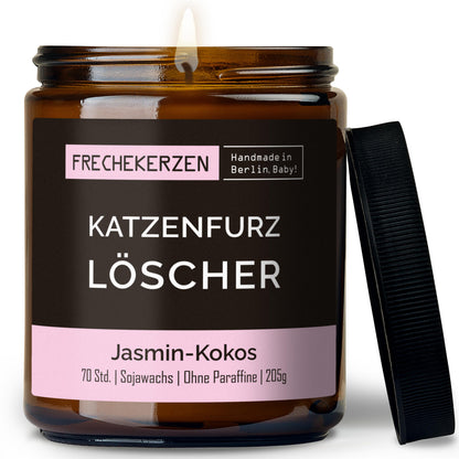 Kerze mit Spruch | katzenfurz löscher