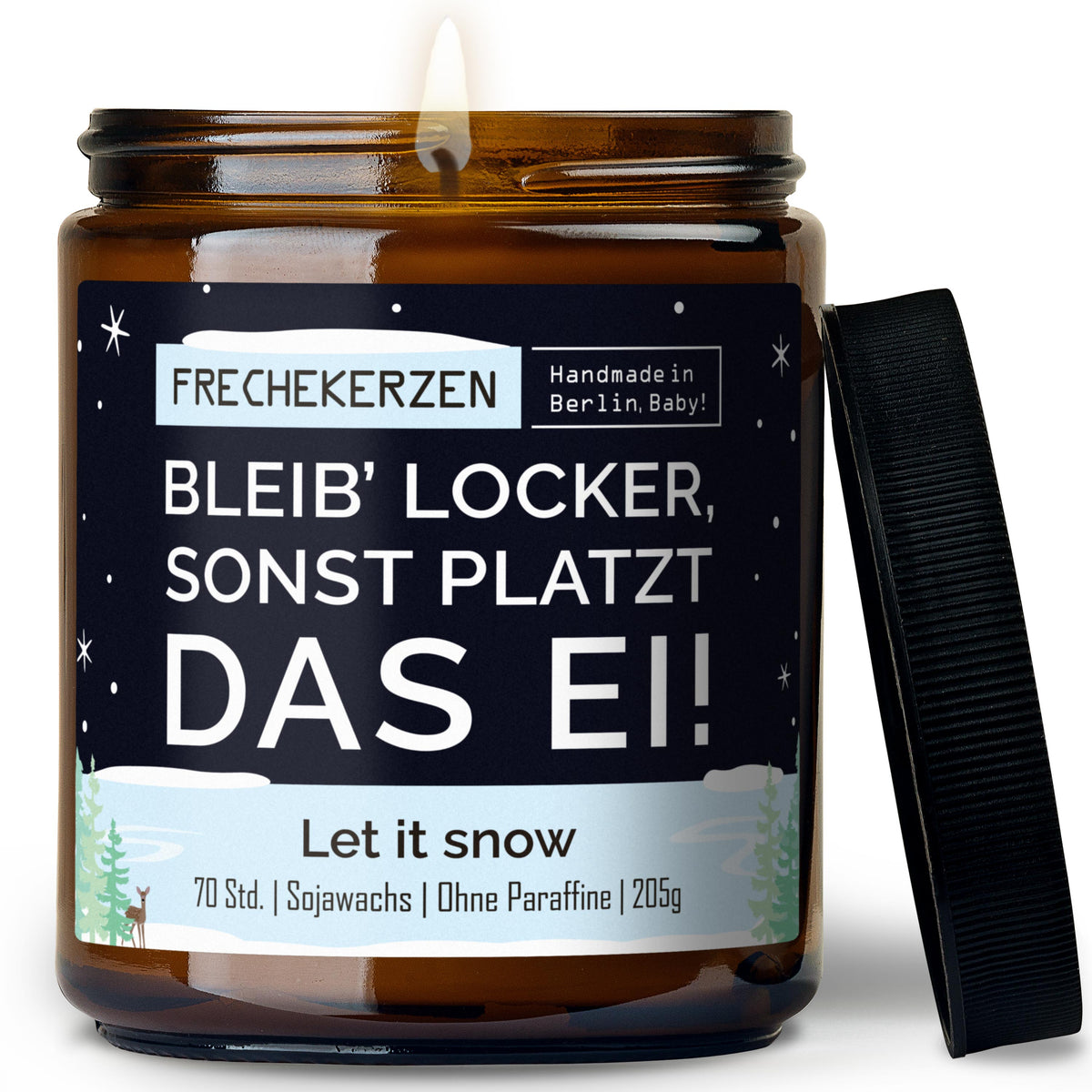 Kerze mit Spruch | bleib’ locker, sonst platzt das ei!