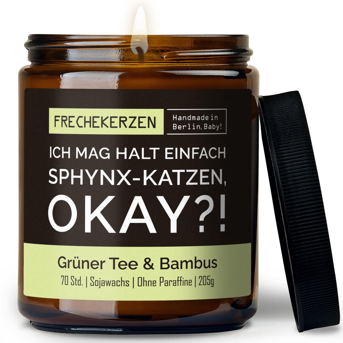 Kerze mit Spruch | ich mag halt einfach sphynx-katzen, okay?!