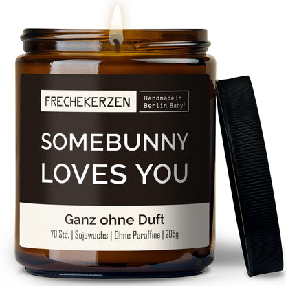 Kerze mit Spruch | somebunny loves you