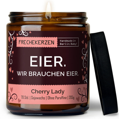 Freche Kerze | eier. wir brauchen eier.