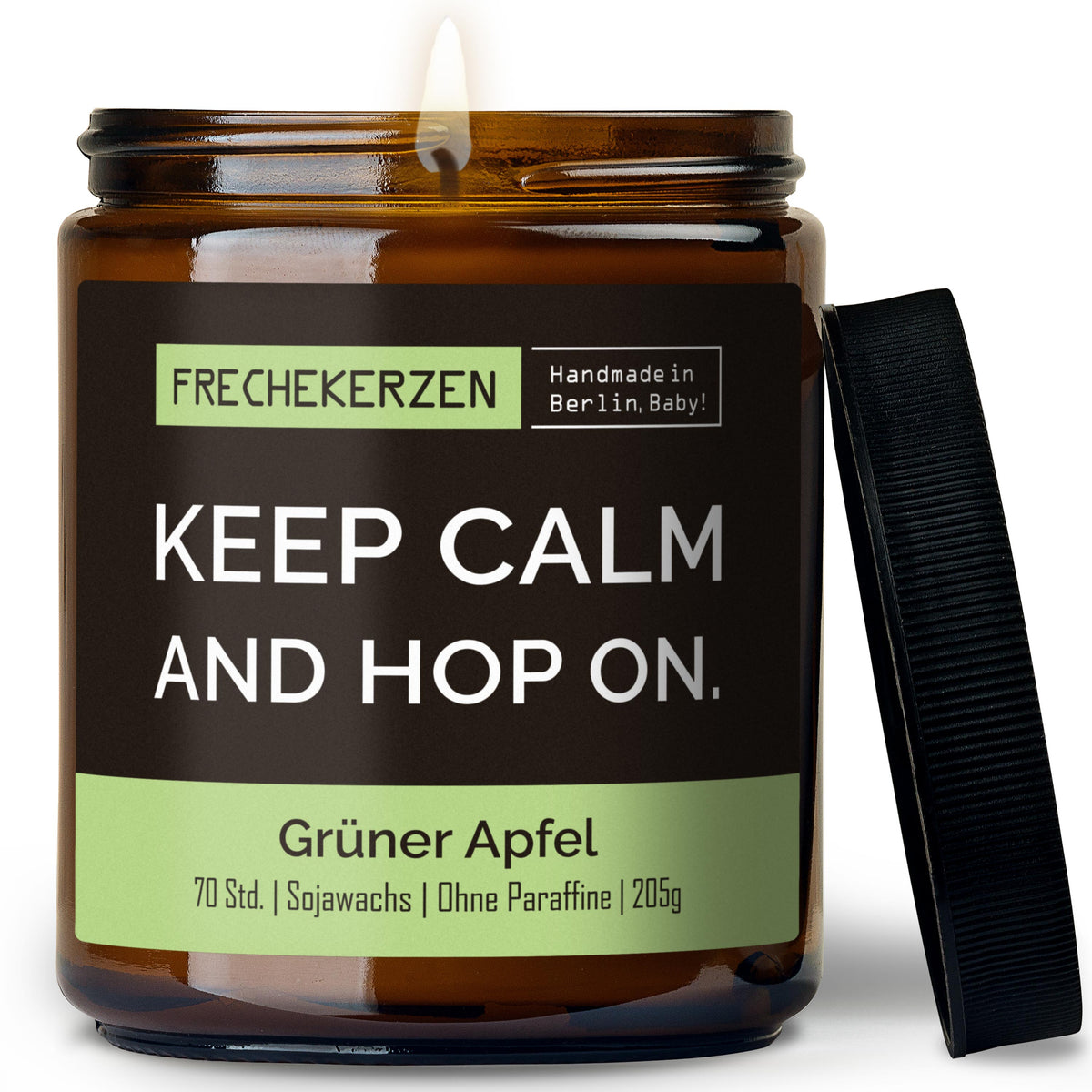 Freche Kerze | keep calm and hop on.
