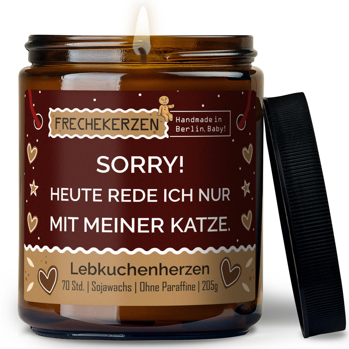 Sojawachs Kerze | sorry! heute rede ich nur mit meiner katze.