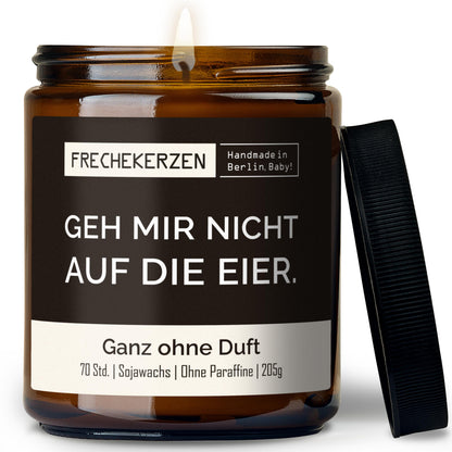 Kerze mit Deckel | geh mir nicht auf die eier.