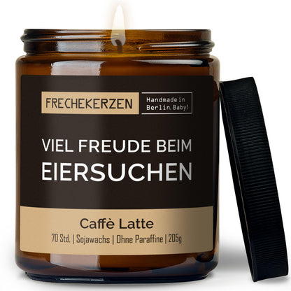 Kerze mit Spruch | viel freude beim eiersuchen