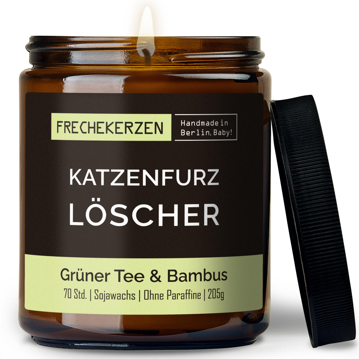 Kerze mit Spruch | katzenfurz löscher