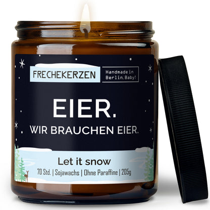 Freche Kerze | eier. wir brauchen eier.