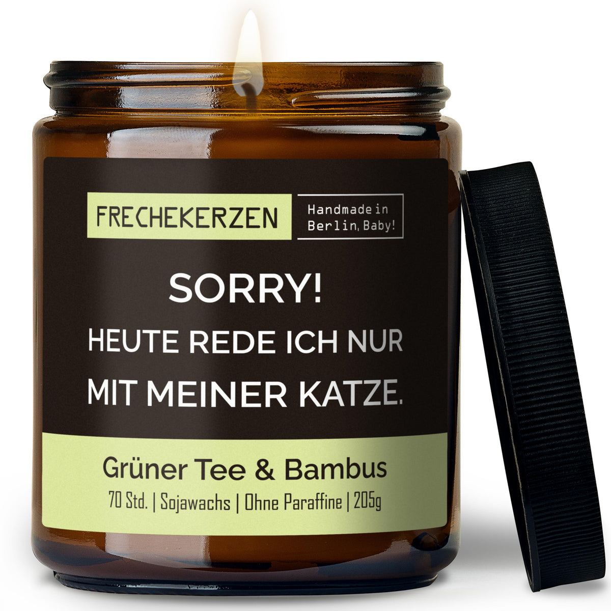Sojawachs Kerze | sorry! heute rede ich nur mit meiner katze.