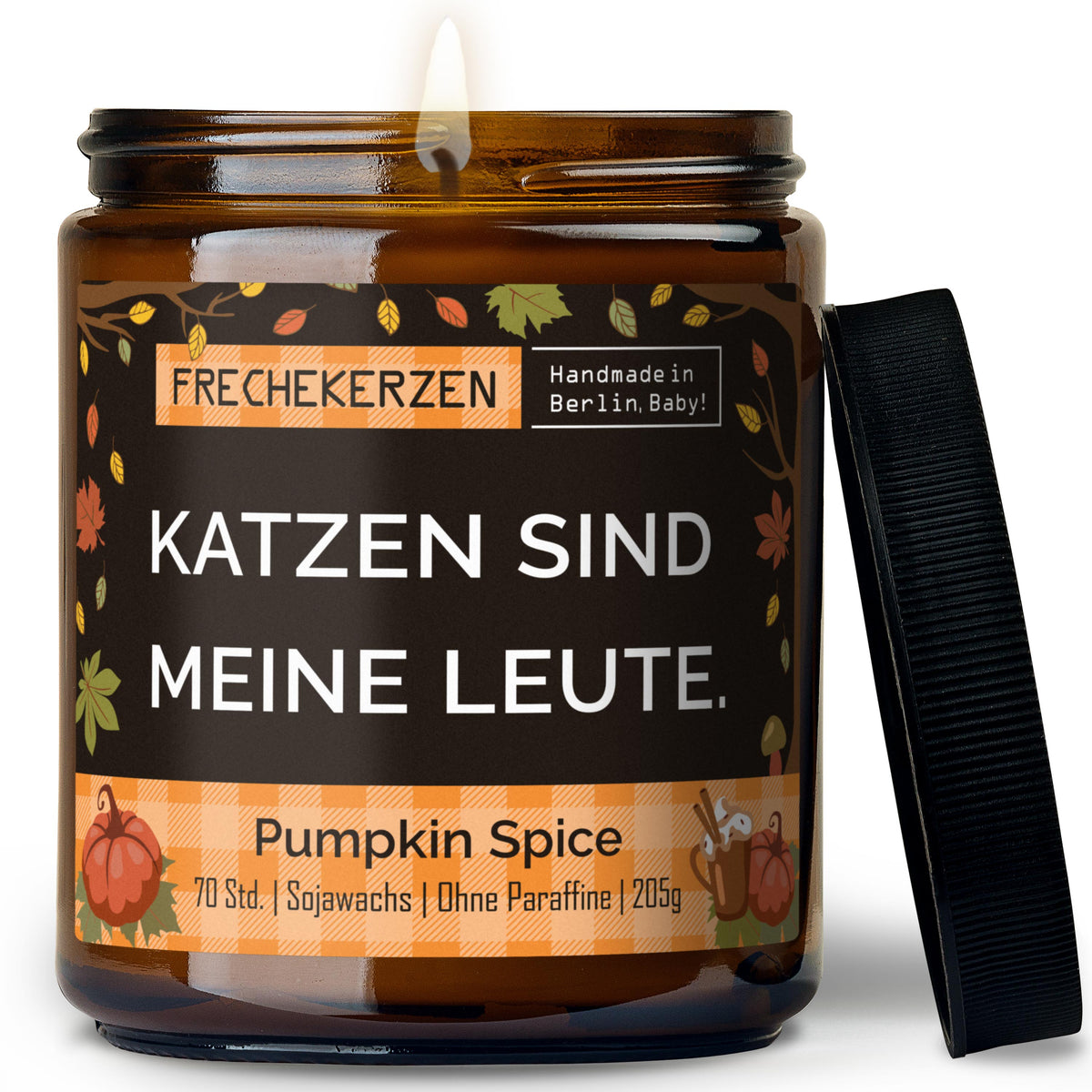Kerze mit Spruch | katzen sind meine leute.