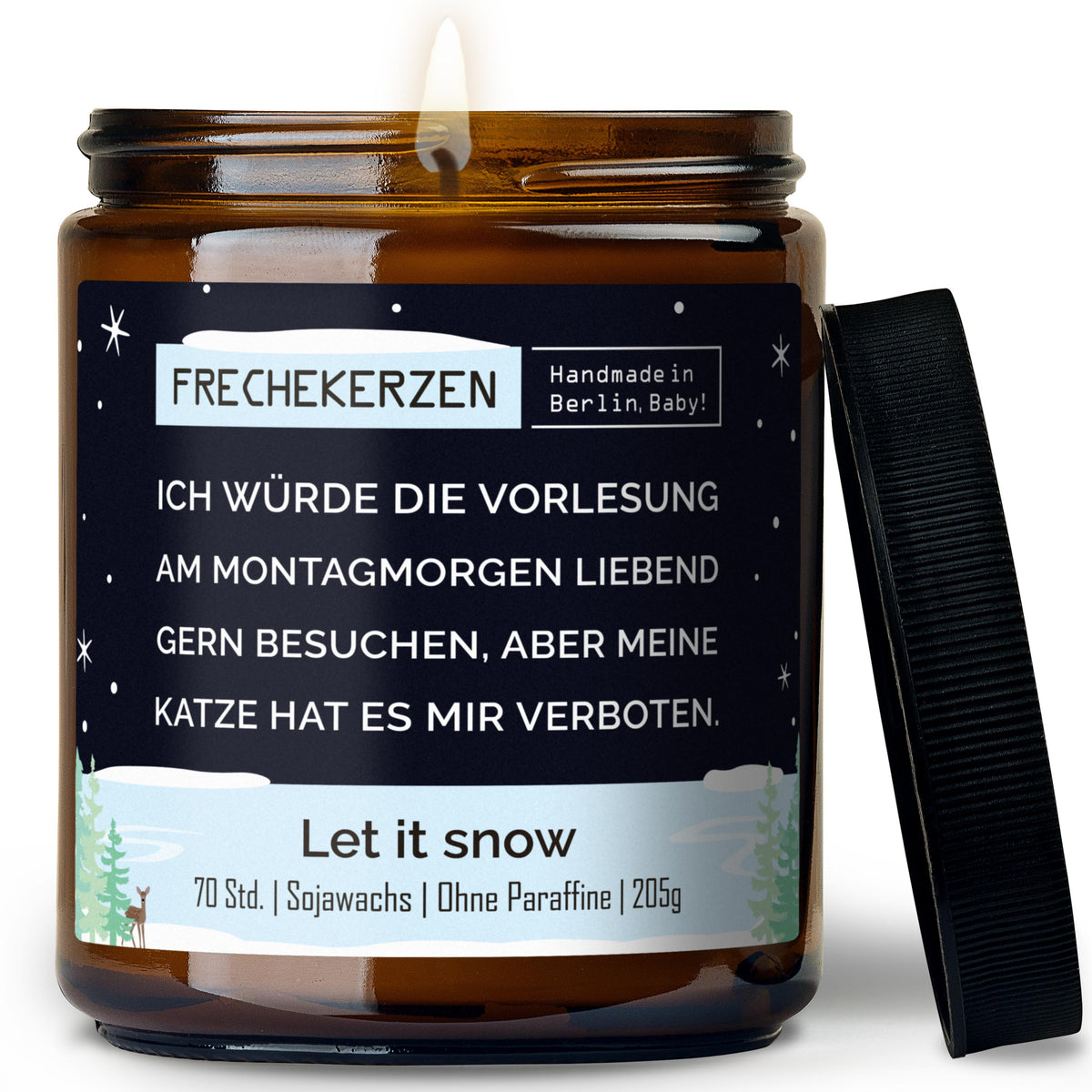 Geschenkkerze | ich würde die vorlesung am montagmorgen liebend gern besuchen, aber meine katze hat es mir verboten.