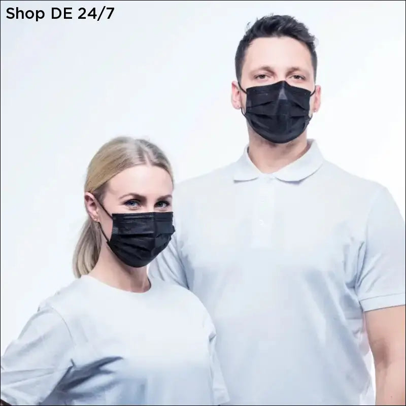 Schwarze medizinische gesichtsmasken schwarz 4-lagig nitras soft protect disposable chirurgische masken, 500 stück