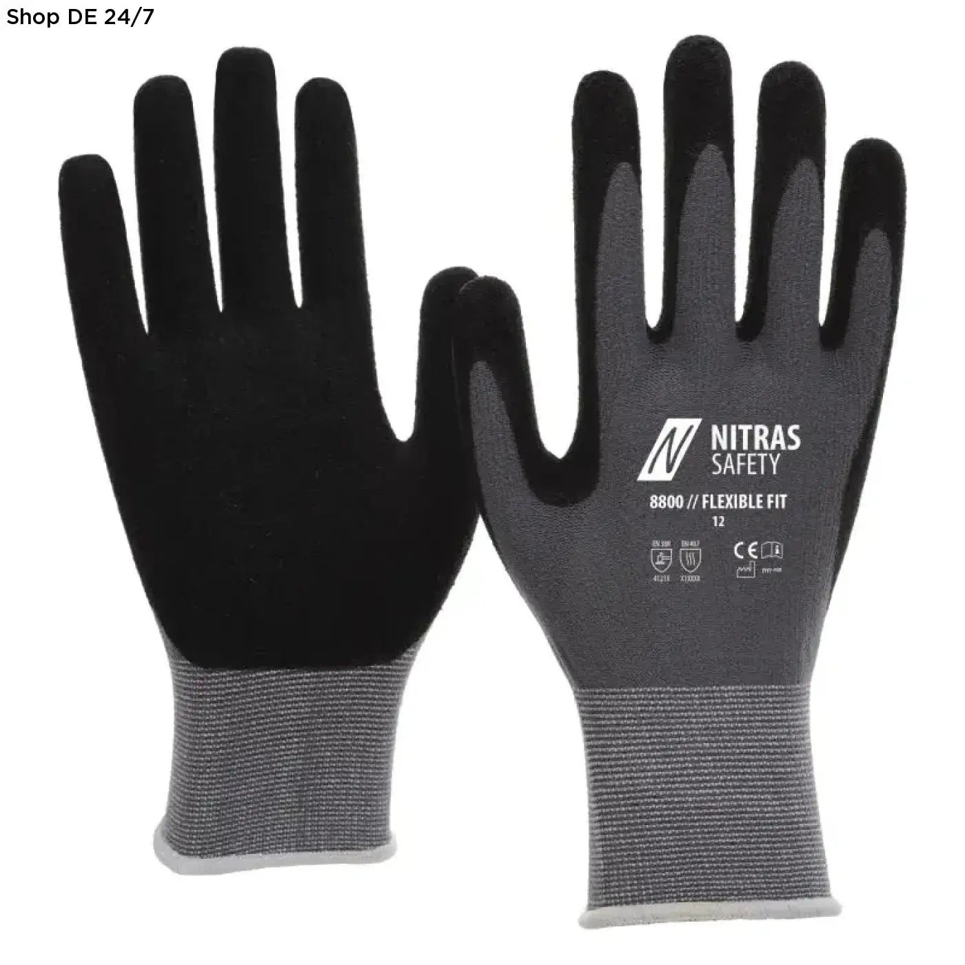 Montagehandschuhe mit nitril schaumbeschichtung in schwarz und grau für zuverlässigen schutz deutsche qualität