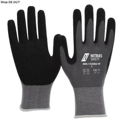 Montagehandschuhe mit nitril schaumbeschichtung in schwarz und grau für zuverlässigen schutz deutsche qualität