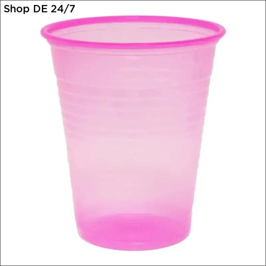 Mundspülbecher pink aus hochwertigem polypropylen mit leuchtend magentafarbenem rand von nitras