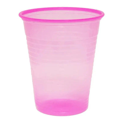Ein mundspülbecher pink aus hochwertigem polypropylen mit lebhaftem magentarand von nitras mundspülbecher