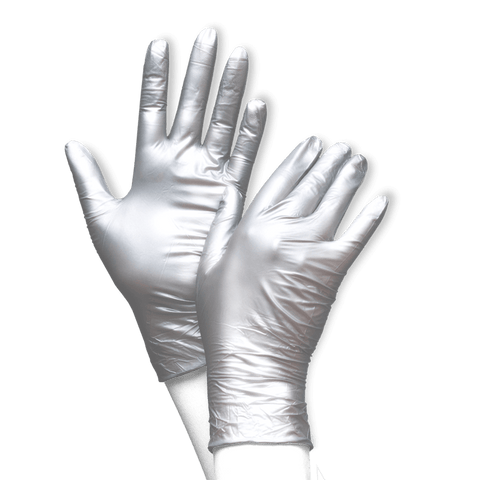 Nitrilhandschuhe 1000 Stück – FANCY SILVER Silberne Einmalhandschuhe für Ästhetik & Medical Beauty