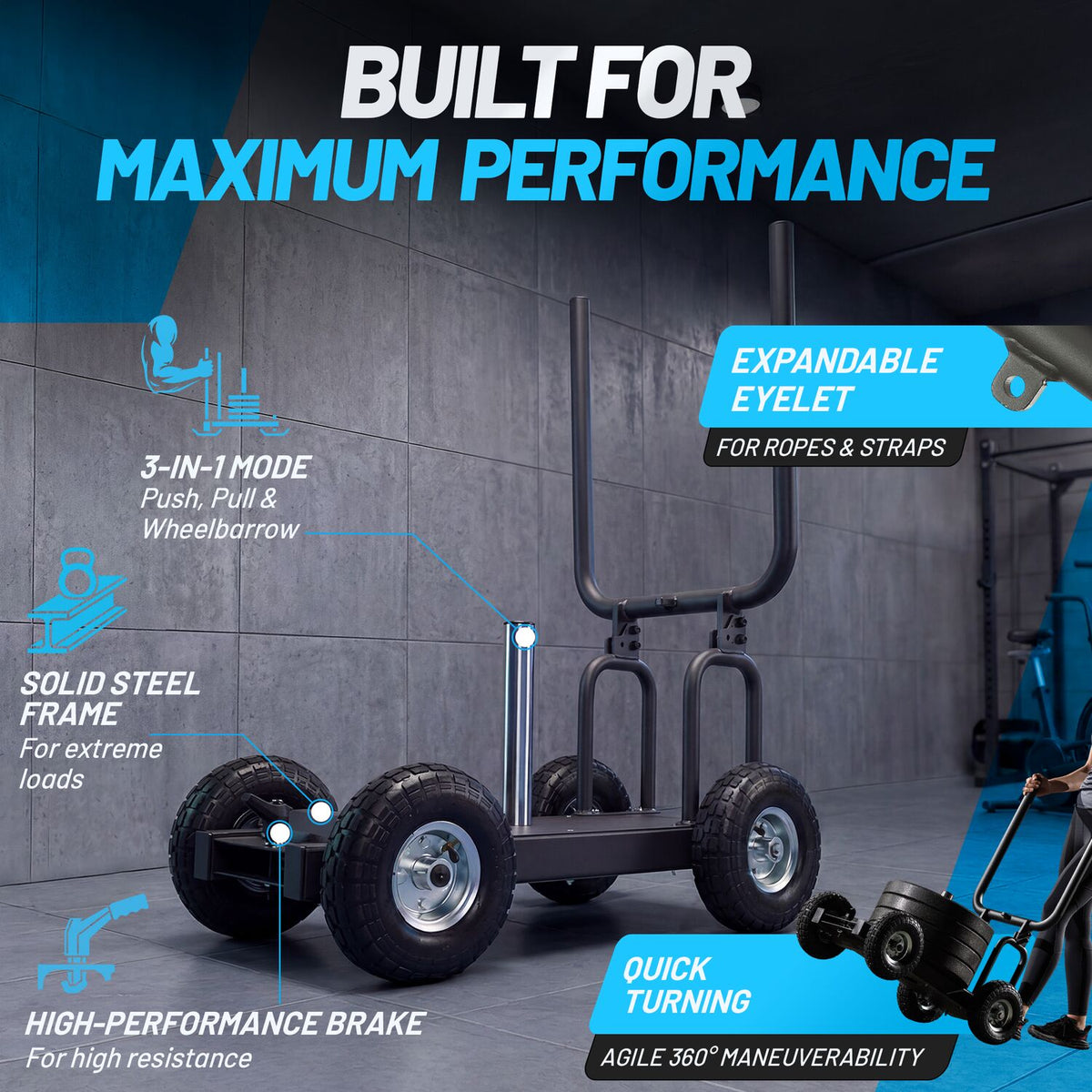 Pain Train - Patented Resistance Sled on wheels