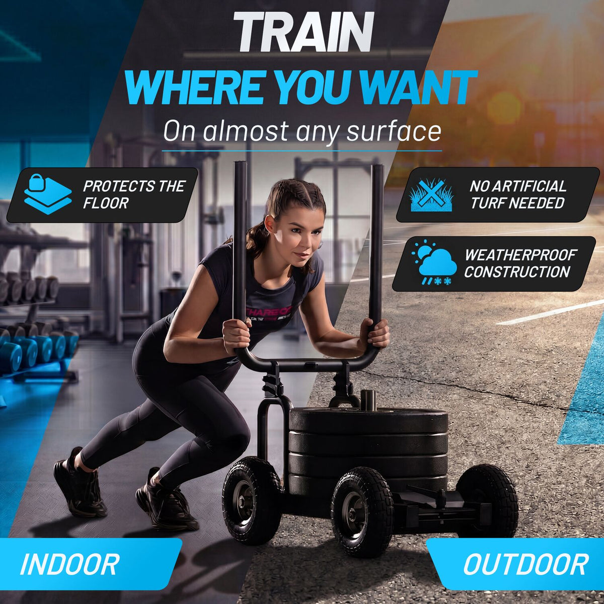Pain Train - Patented Resistance Sled on wheels