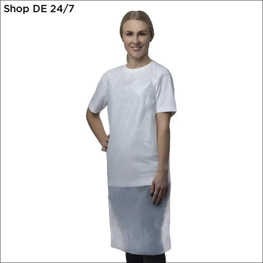 Weißes nitras pe-schürzen kurzarm mit hochwertigem material und robustem design für hygienische anwendungen