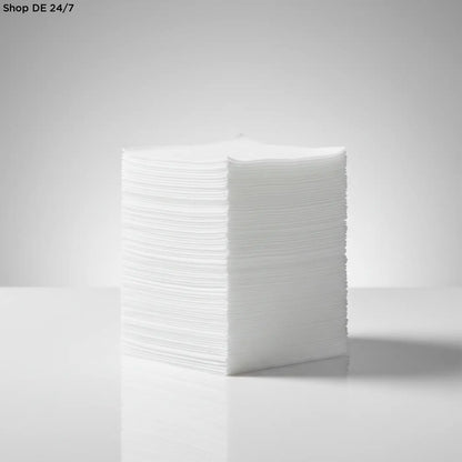 Eine stapel pristine weiße quadratische pflegetücher in deutscher qualität für zuverlässigen schutz