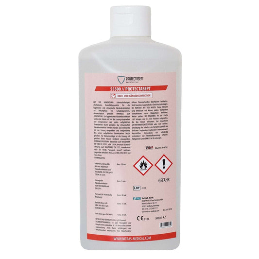 PROTECTASEPT SKIN: Zuverlässige Hautdesinfektion für höchste Sicherheit 18 x 500 ml - Shop DE 24/7NITRAS18 FlaschenPROTECTASEPT SKIN: Zuverlässige Hautdesinfektion für höchste Sicherheit 18 x 500 ml - Shop DE 24/7NITRAS18 FlaschenNITRAS PROTECTASEPT SKIN, Haut - / Händedesinfektion, 500 ml Euroflasche