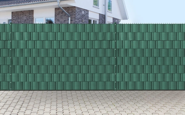 Doppelstabmatte mit Sichtschutz | 6/5/6 oder 8/6/8 mm | Moosgrün RAL 6005