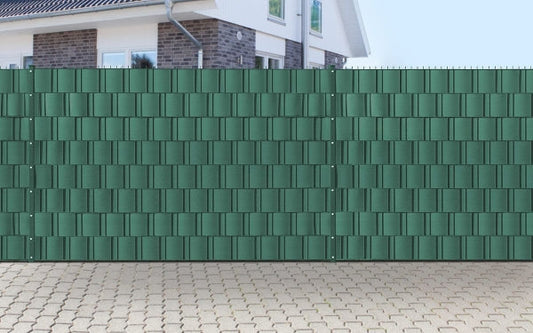 Doppelstabmatte mit Sichtschutz | 6/5/6 oder 8/6/8 mm | Moosgrün RAL 6005